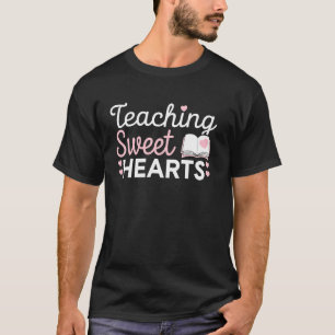 Teacher Valentine's Day Teaching Sweet Hearts Book T-Shirt