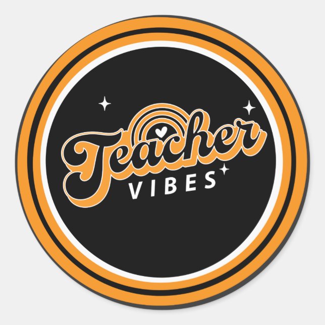 Teacher Vibes  Classic Round Sticker (Front)