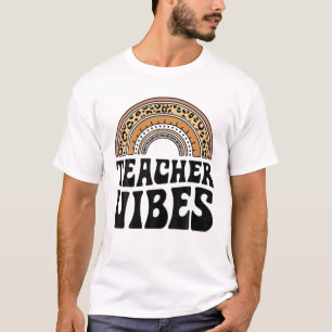 Teacher Vibes First Day Back To School Leopard Rai T-Shirt