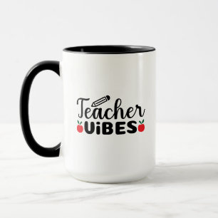 Teacher Vibes Wordart Mug