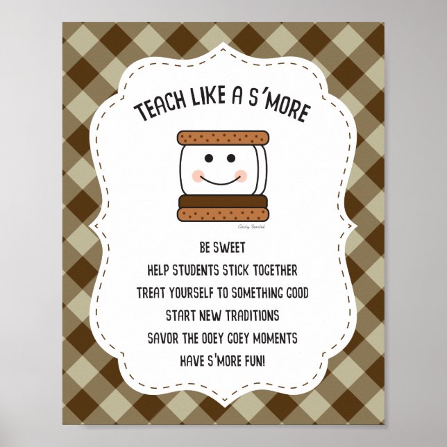 Teacher Wall Print Camping Classroom Theme S'mores (Front)