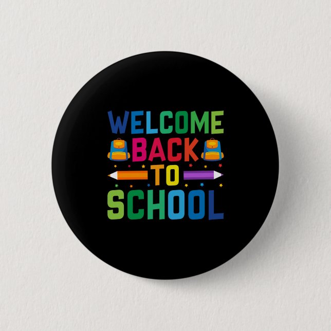 Teacher Welcome Back To School 6 Cm Round Badge (Front)