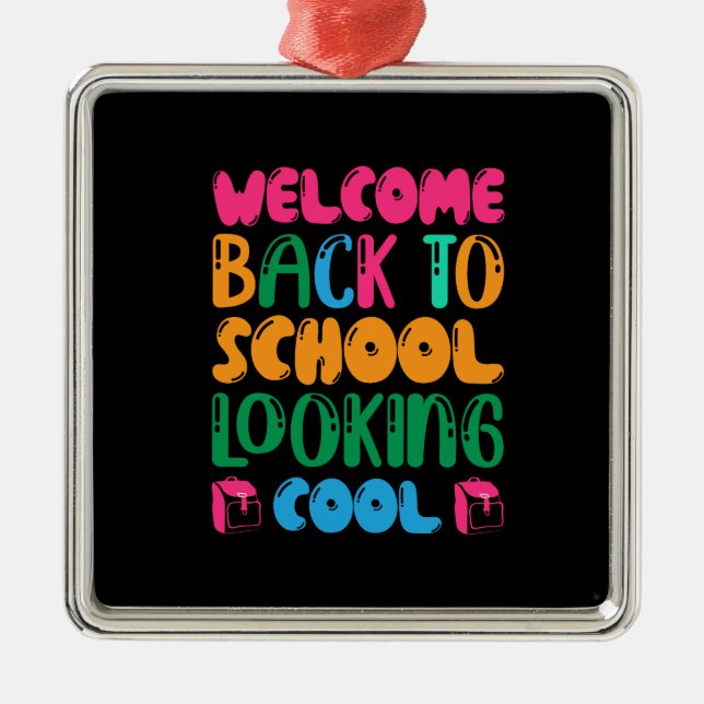 Teacher Welcome Back To School Looking Cool Metal Tree Decoration (Front)