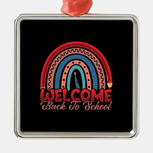 Teacher Welcome Back To School Metal Tree Decoration (Front)