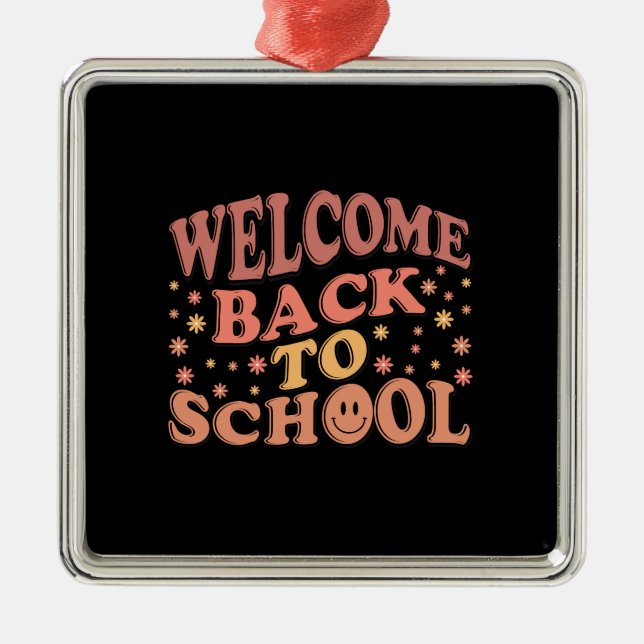 Teacher Welcome Back To School Metal Tree Decoration (Front)