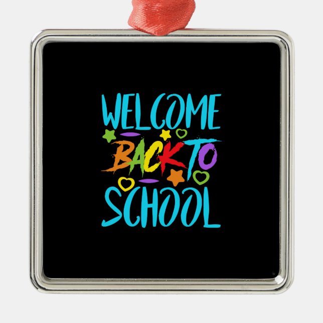 Teacher Welcome Back To School Metal Tree Decoration (Front)