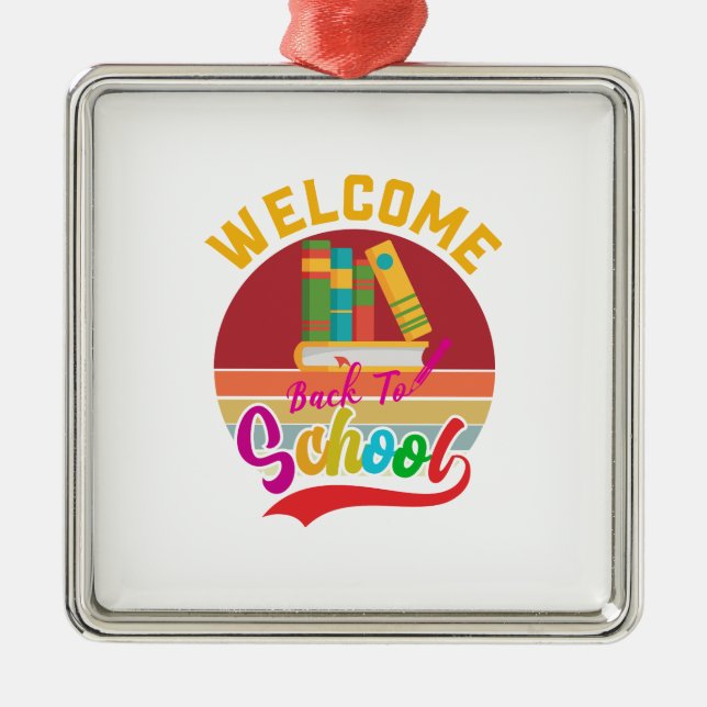 Teacher Welcome Back To School Metal Tree Decoration (Front)