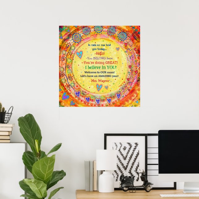Teacher Welcome Students Personalised Classroom Poster (Home Office)