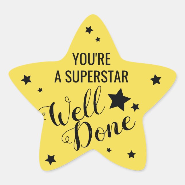 Teacher | Well Done You're a Superstar Star Sticker (Front)