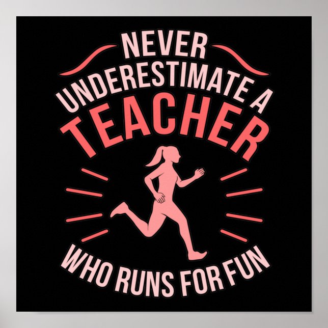Teacher Who Runs Half Marathon Runner Running Love Poster (Front)