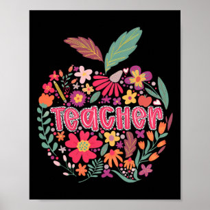 Teacher Wildflower Happy First Day Of School Back Poster