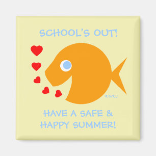 Teacher Wish Safe Happy Summer End of School Year Magnet