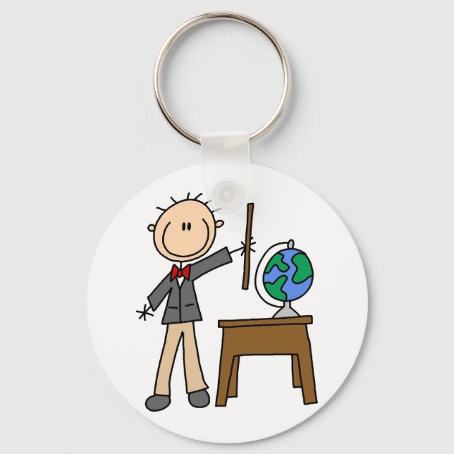 Teacher With Globe Key Ring (Front)