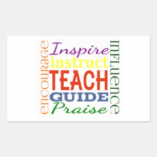 Teacher Word Picture Teachers School Kids Rectangular Sticker