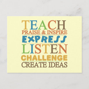 Teacher Words To Live Byy Postcard