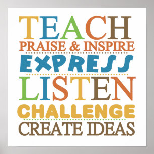 Teacher Words To Live Byy Poster