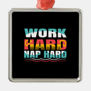 Teacher Work Hard Nap Hard Metal Tree Decoration