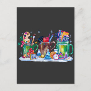 Teacher Xmas Cup Merry Teacher Postcard