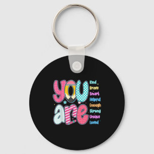 Teacher You Are Smart Brave Strong Kind Loved Moti Key Ring