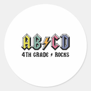 Teachers Abcd Rock 4th Grade Rocks Ck To School Classic Round Sticker