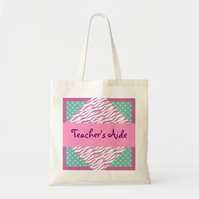 TEACHER'S AIDE Diamond Set Pattern Gift for Her Tote Bag (Front)