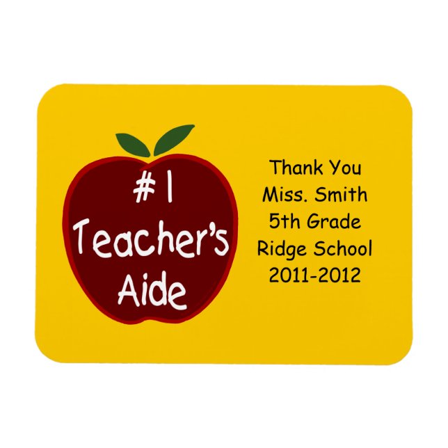 Teacher's Aide Magnet, with dedication Magnet (Horizontal)