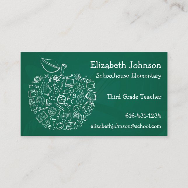 Teachers Apple Business Card (Front)