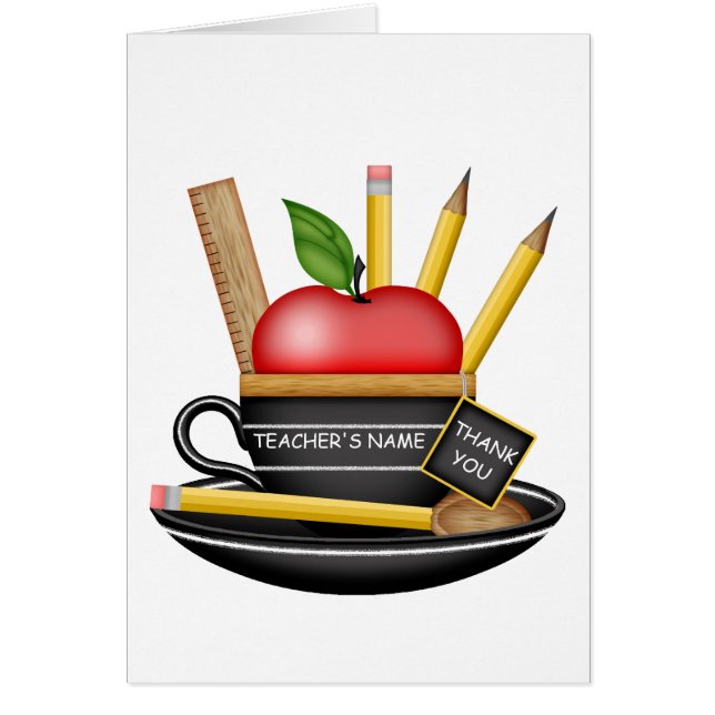 Teacher's Apple Cup Card (Front)