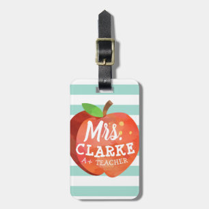 Teacher's Apple   Custom Name Luggage Tag