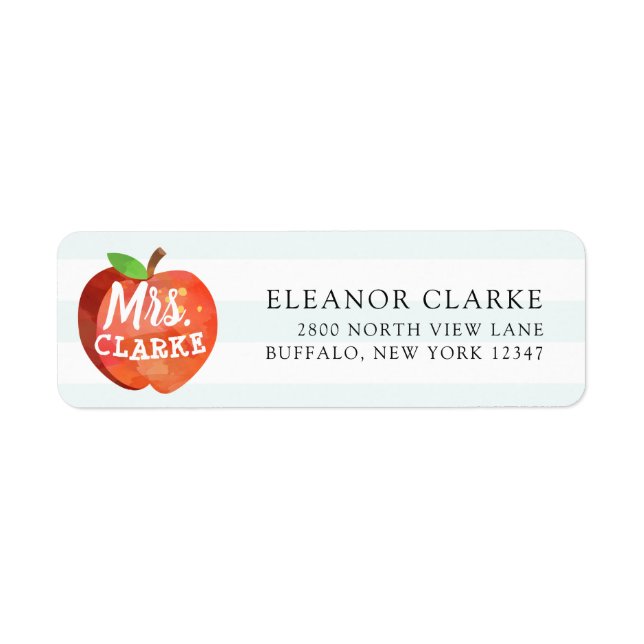 Teacher's Apple | Customised Name Address Label (Front)