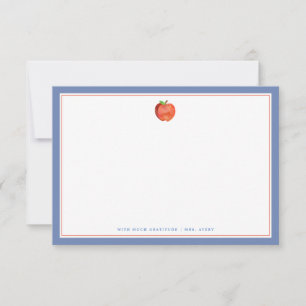 Teachers Apple   Flat Note Card