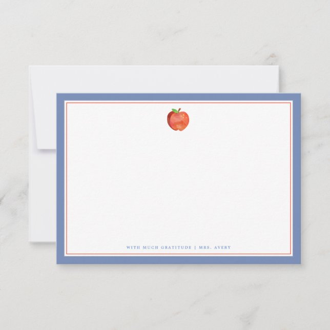 Teachers Apple | Flat Note Card (Front)