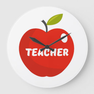 Teachers Apple Large Clock