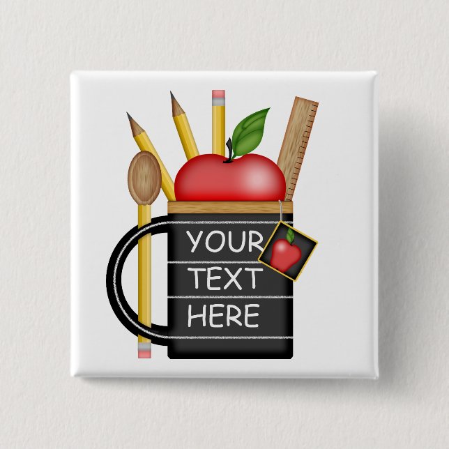 Teacher's Apple Mug Custom Button (Front)