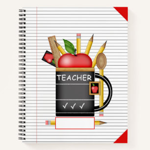 Teacher's Apple Mug Rules Large Notebook