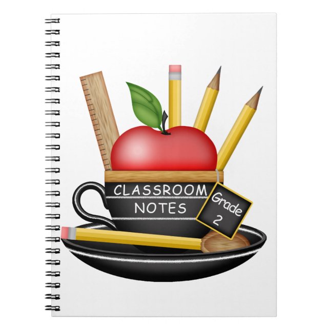 Teacher's Apple Teacup Custom Notebook (Front)