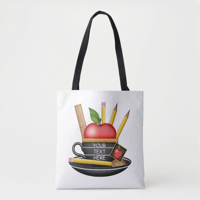 Teacher's Apple Teacup Custom Tote (Front)