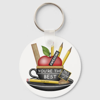 Teacher's Apple Teacup Keychain