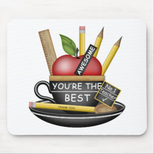 Teacher's Apple Teacup Mouse Pad