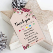  Teacher's Appreciation Floral / Foliage Gift Tag