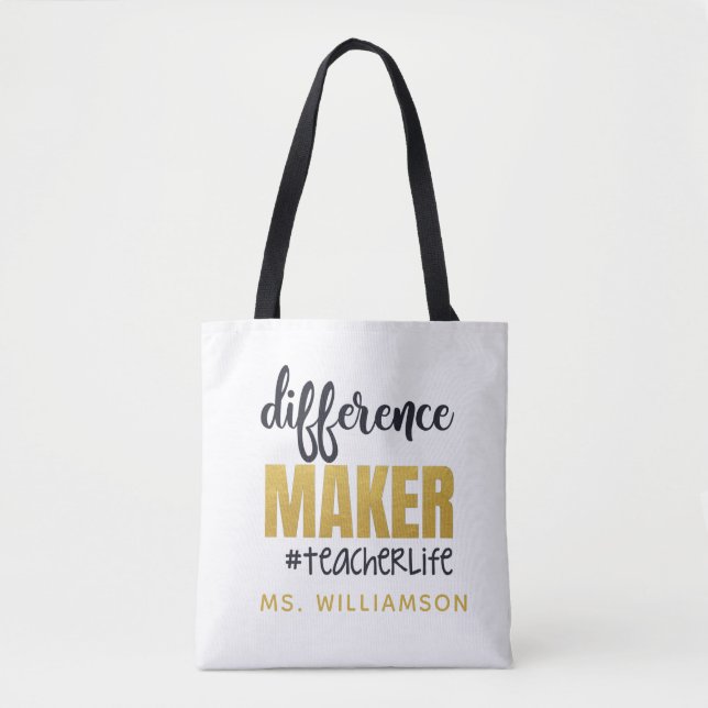 Teacher's Appreciation  Personalised Tote Bag Gift (Front)