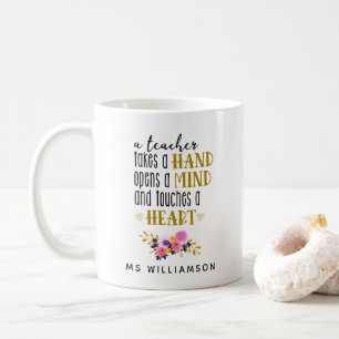 Teacher's Appreciation Personalized Gift in Gold Coffee Mug