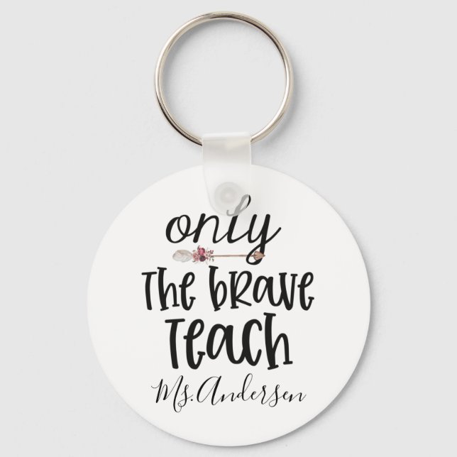 Teacher's Appreciation Personalized  Tote Bag Gift Key Ring (Front)