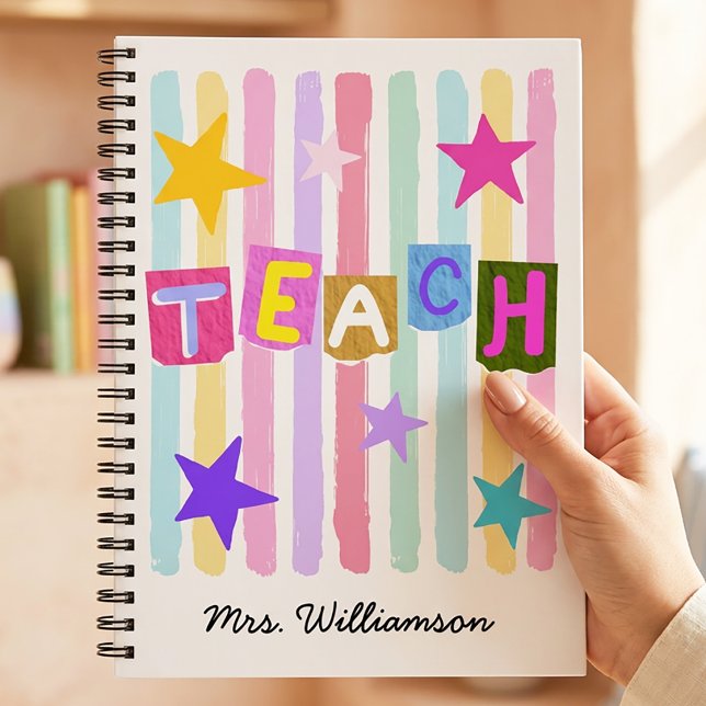 Teacher's Appreciation Teach Teacher Gift Modern Notebook (Creator Uploaded)
