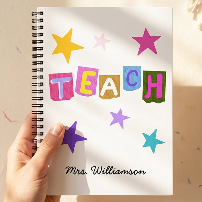 Teacher's Appreciation Teach Teacher Gift Modern Notebook (Creator Uploaded)