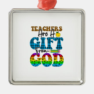 Teachers Are A Gift From God Metal Tree Decoration