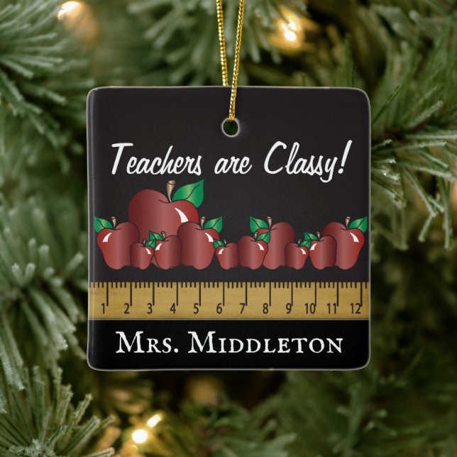 Teachers are Classy - Print Both Sides Ceramic Ornament (Tree)