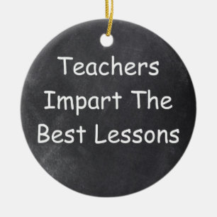 Teachers Best Lessons Chalkboard Design Gift Idea Ceramic Tree Decoration