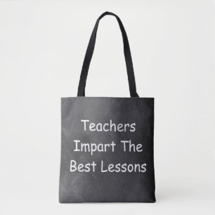 Teachers Best Lessons Chalkboard Design Gift Idea Tote Bag