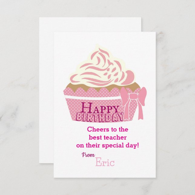 Teacher's Birthday  Card (Front/Back)